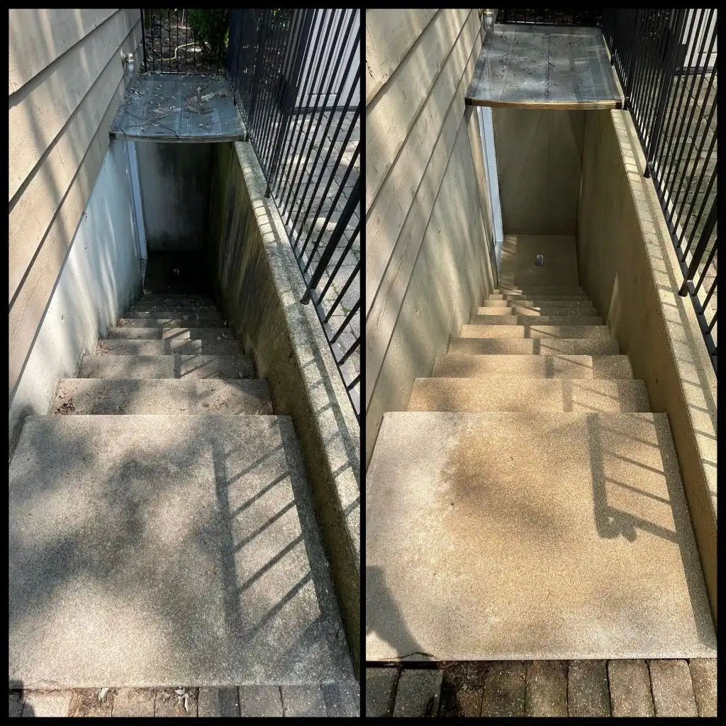 concrete stair washing